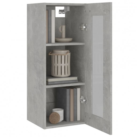 Armoire murale suspendue Gris béton 34,5x34x90 cm