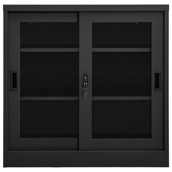 Armoire à portes coulissantes Anthracite 90x40x90 cm Acier