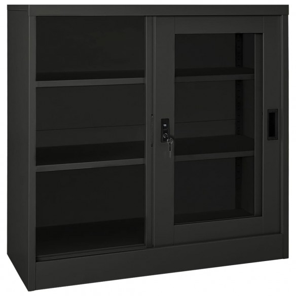 Armoire à portes coulissantes Anthracite 90x40x90 cm Acier