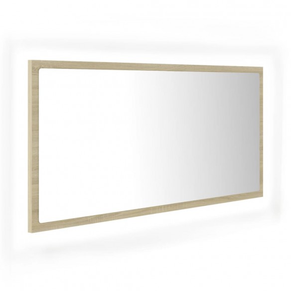 Miroir LED de salle de bain Chêne sonoma 90x8,5x37 cm Acrylique