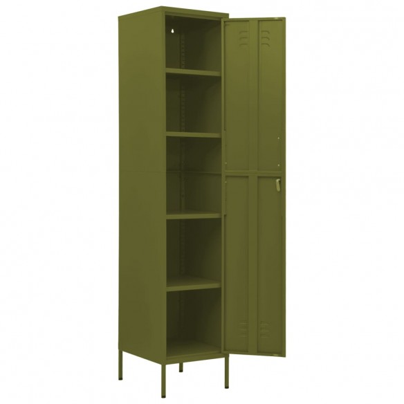Armoire à casiers Vert olive 35x46x180 cm Acier