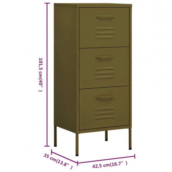 Armoire de rangement Vert olive 42,5x35x101,5 cm Acier