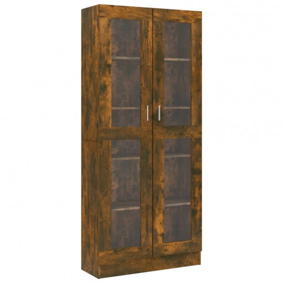 Armoire à vitrine Chêne fumé 82,5x30,5x185,5 cm Bois ingénierie