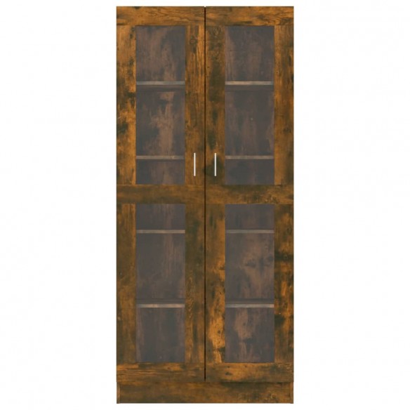 Armoire à vitrine Chêne fumé 82,5x30,5x185,5 cm Bois ingénierie