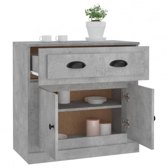 Buffet gris béton 70x35,5x67,5 cm bois d'ingénierie