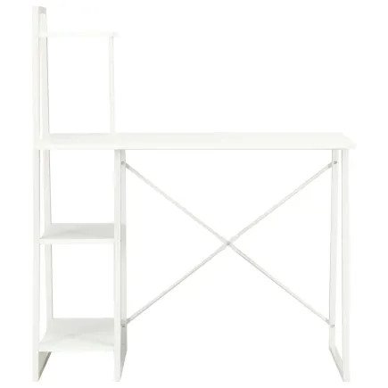 Bureau avec étagère Blanc 102x50x117 cm 2