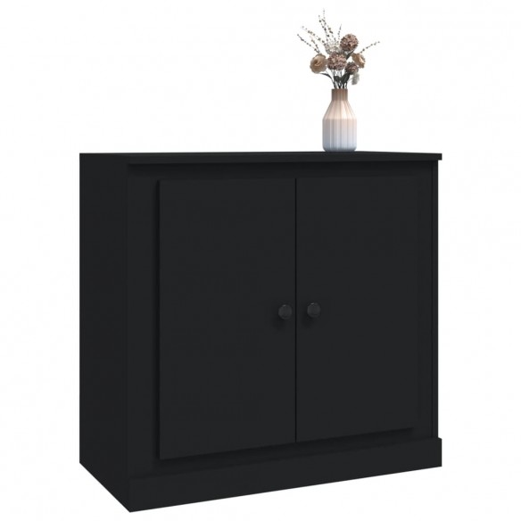 Buffet noir 70x35,5x67,5 cm bois d'ingénierie