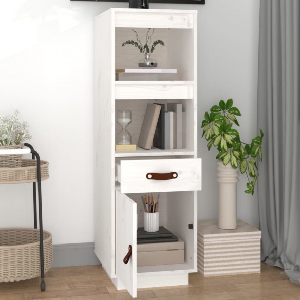 Buffet haut Blanc 34x40x108,5 cm Bois massif de pin