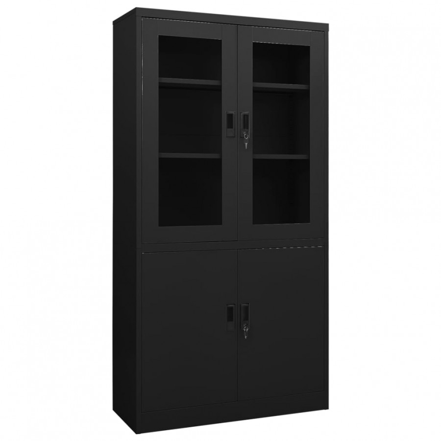 Armoire de bureau Noir 90x40x180 cm Acier