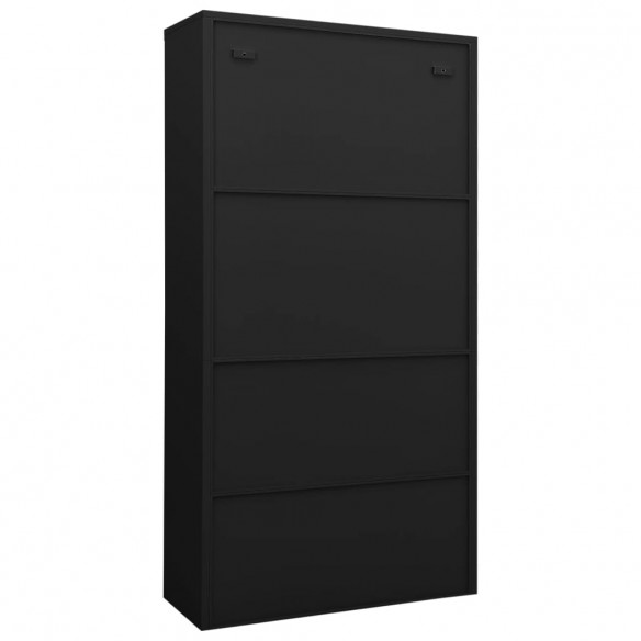 Armoire de bureau Noir 90x40x180 cm Acier