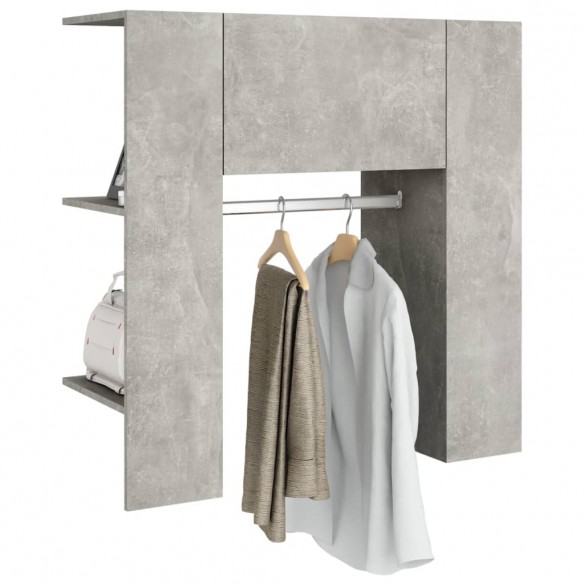 Armoire de couloir Gris béton 97,5x37x99 cm Bois d'ingénierie