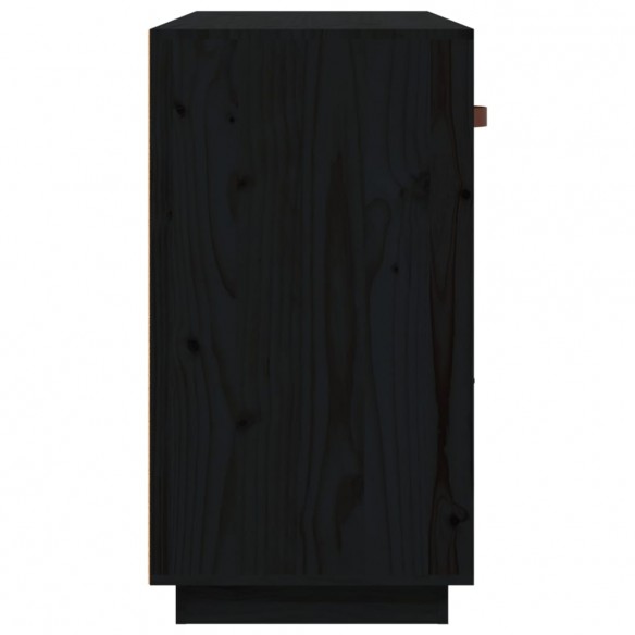 Buffet Noir 100x40x75 cm Bois massif de pin