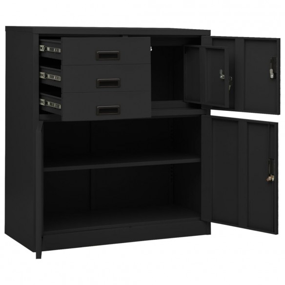 Armoire de bureau et jardinière Anthracite 90x40x125 cm Acier