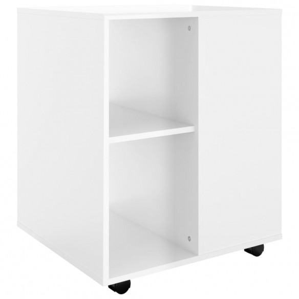 Armoire à roulettes Blanc brillant 60x53x72 cm Aggloméré