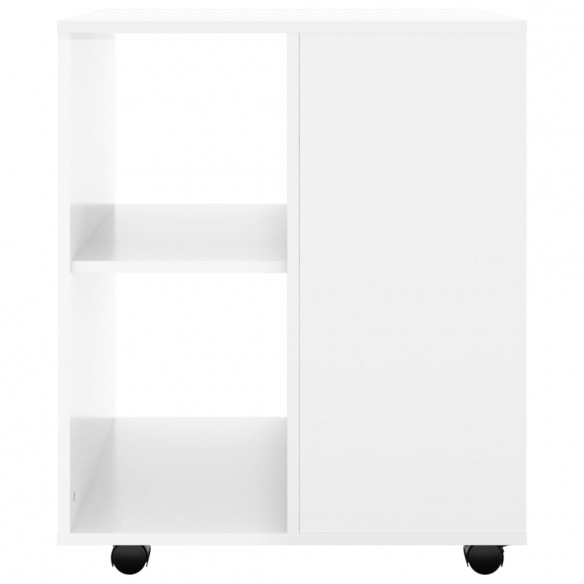 Armoire à roulettes Blanc brillant 60x53x72 cm Aggloméré