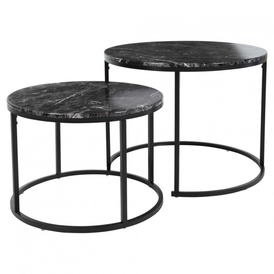 H&S Collection Ensemble de tables d'appoint 2 pcs noir