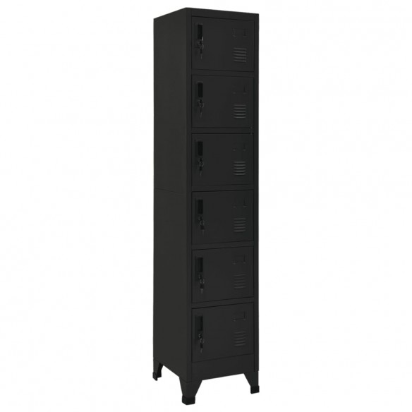 Armoire à casiers Noir 38x40x180 cm Acier