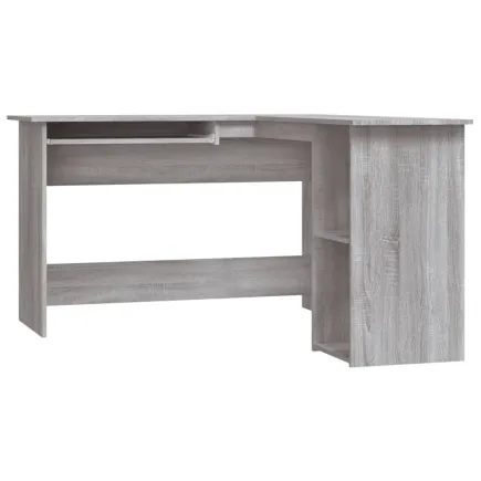 Bureau d'angle sonoma gris 120x140x75 cm bois d'ingénierie 2