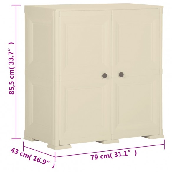 Armoire plastique 79x43x85,5 cm design de bois blanc angora