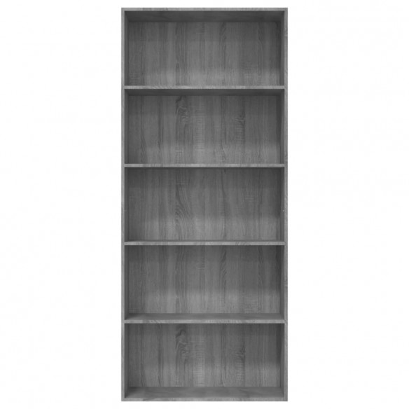 Bibliothèque 5 niveaux Sonoma gris 80x30x189 cm