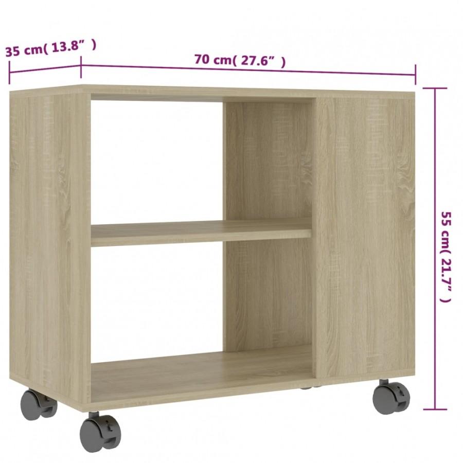 Table d'appoint Chêne sonoma 70x35x55 cm 