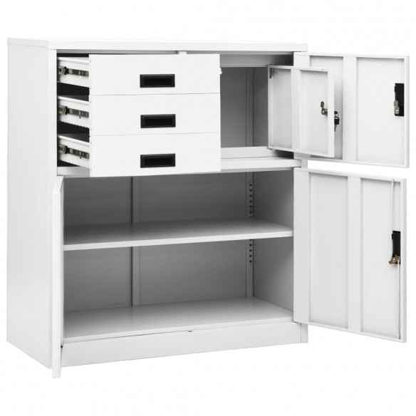 Armoire de bureau Blanc 90x40x102 cm Acier