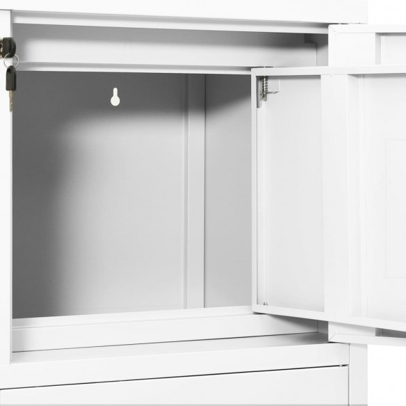 Armoire de bureau Blanc 90x40x102 cm Acier