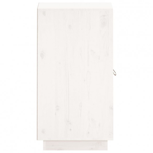 Buffet Blanc 34x40x75 cm Bois massif de pin