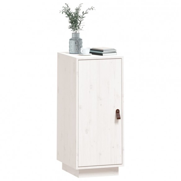 Buffet Blanc 34x40x75 cm Bois massif de pin