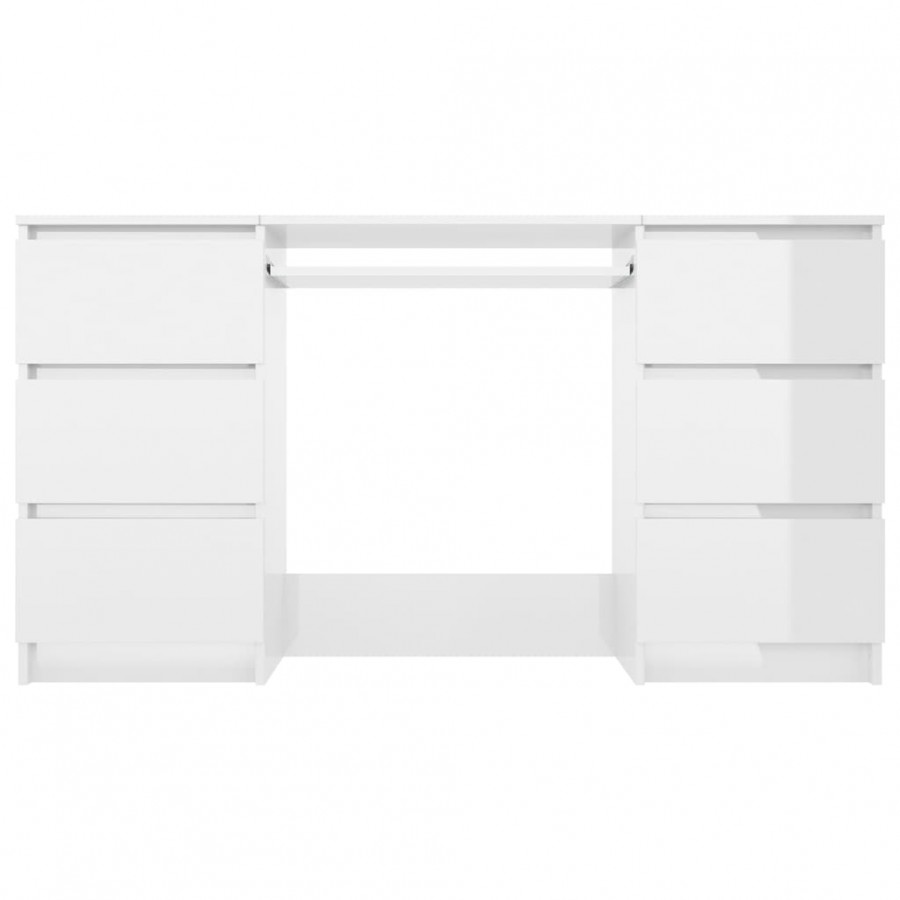Bureau Blanc brillant 140x50x77 cm Aggloméré