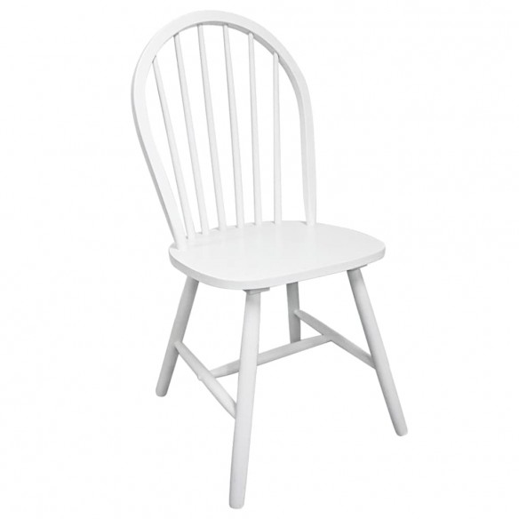 Chaises à manger lot de 4 blanc bois d'hévéa solide