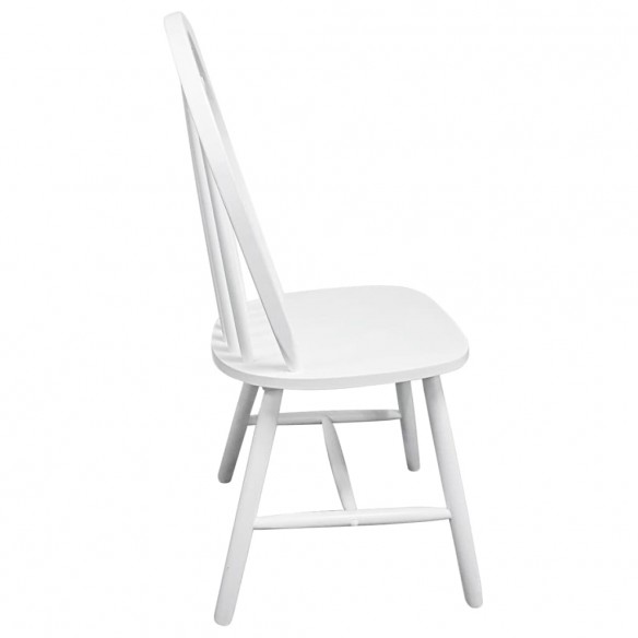 Chaises à manger lot de 4 blanc bois d'hévéa solide