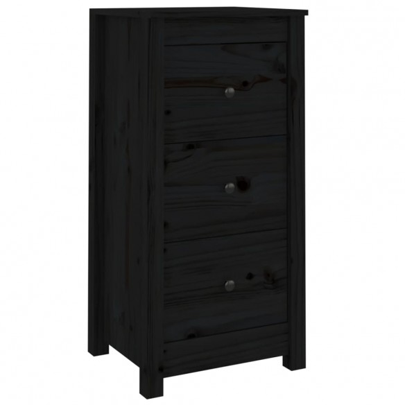 Buffet Noir 40x35x80 cm Bois massif de pin