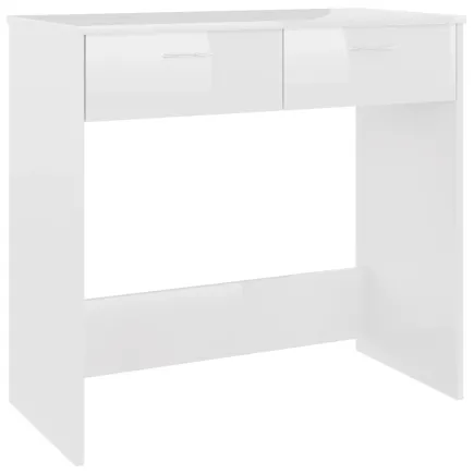 Bureau Blanc brillant 80x40x75 cm Aggloméré 2