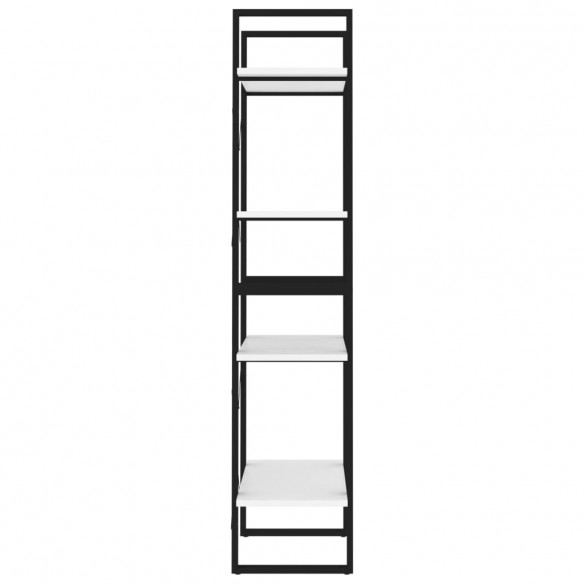 Bibliothèque à 4 niveaux Blanc 60x30x140 cm Aggloméré