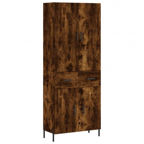 Buffet haut Chêne fumé 69,5x34x180 cm Bois d'ingénierie