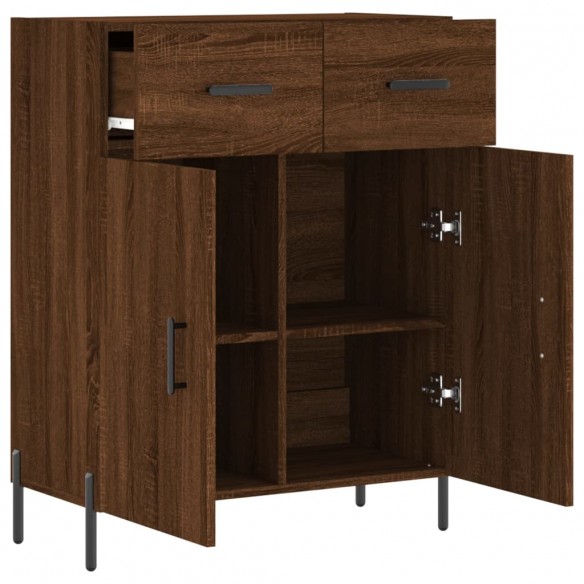 Buffet chêne marron 69,5x34x90 cm bois d'ingénierie