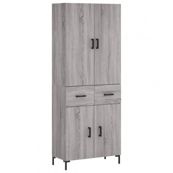 Buffet haut Sonoma gris 69,5x34x180 cm Bois d'ingénierie