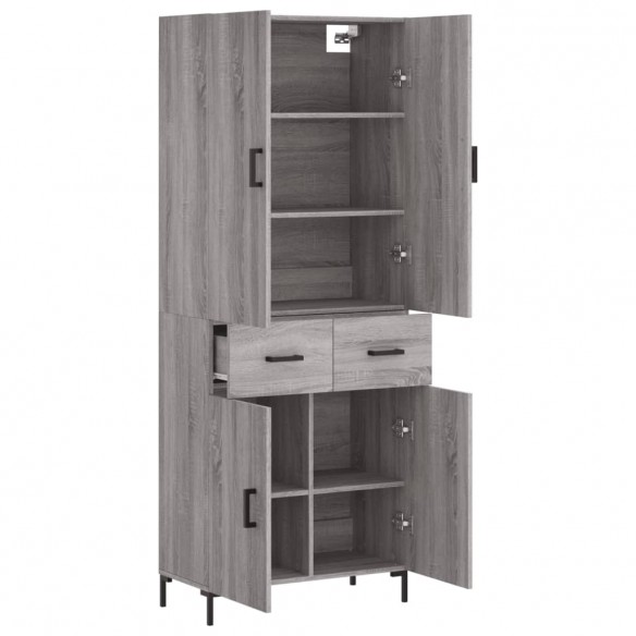 Buffet haut Sonoma gris 69,5x34x180 cm Bois d'ingénierie