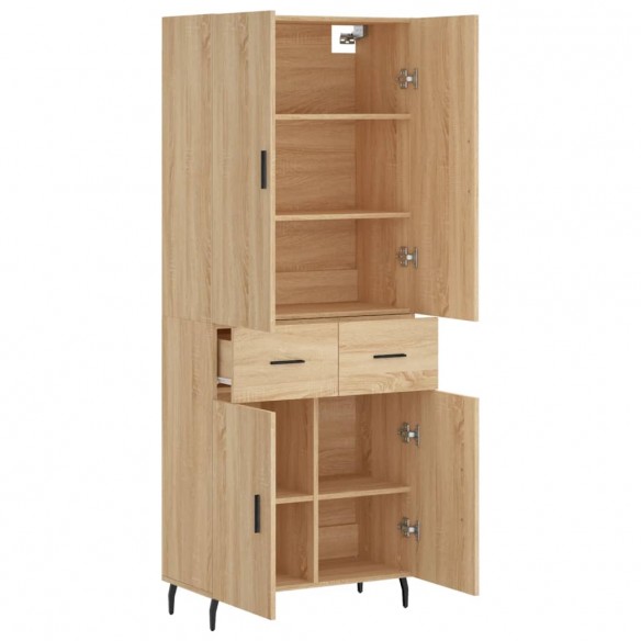 Buffet haut Chêne sonoma 69,5x34x180 cm Bois d'ingénierie