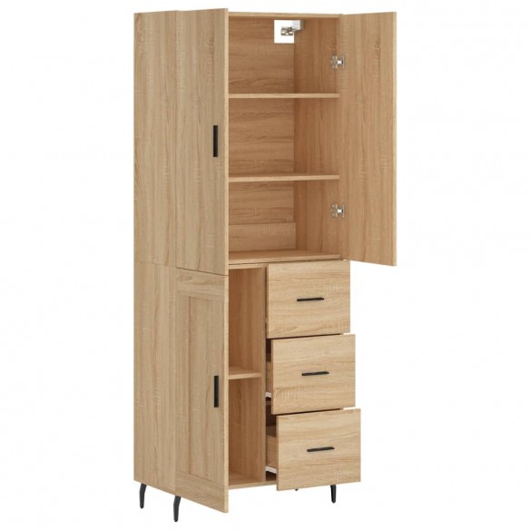 Buffet haut Chêne sonoma 69,5x34x180 cm Bois d'ingénierie