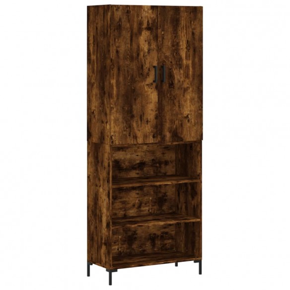 Buffet haut Chêne fumé 69,5x34x180 cm Bois d'ingénierie