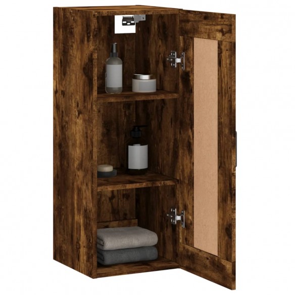 Armoire murale chêne fumé 34,5x34x90 cm bois d'ingénierie