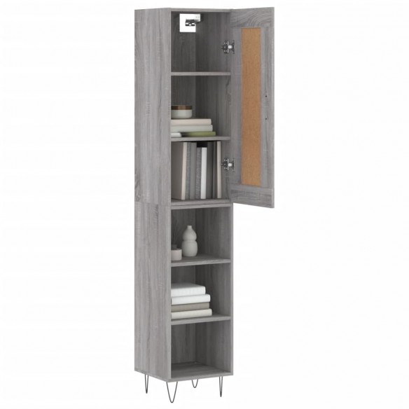 Buffet haut Sonoma gris 34,5x34x180 cm Bois d'ingénierie