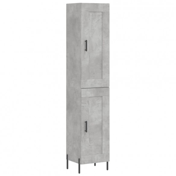 Buffet haut Gris béton 34,5x34x180 cm Bois d'ingénierie