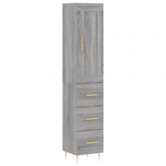 Buffet haut Sonoma gris 34,5x34x180 cm Bois d'ingénierie