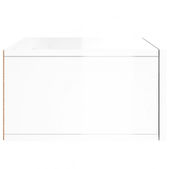 Table de chevet murale blanc brillant 35x35x20 cm