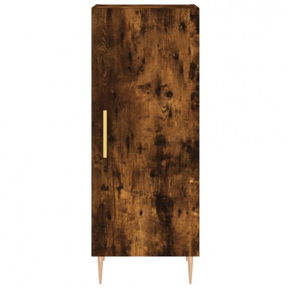 Buffet haut Chêne fumé 34,5x34x180 cm Bois d'ingénierie