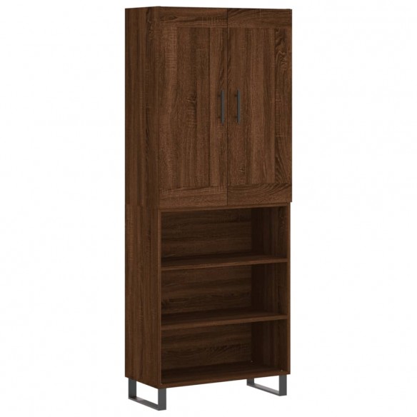 Buffet haut Chêne marron 69,5x34x180 cm Bois d'ingénierie