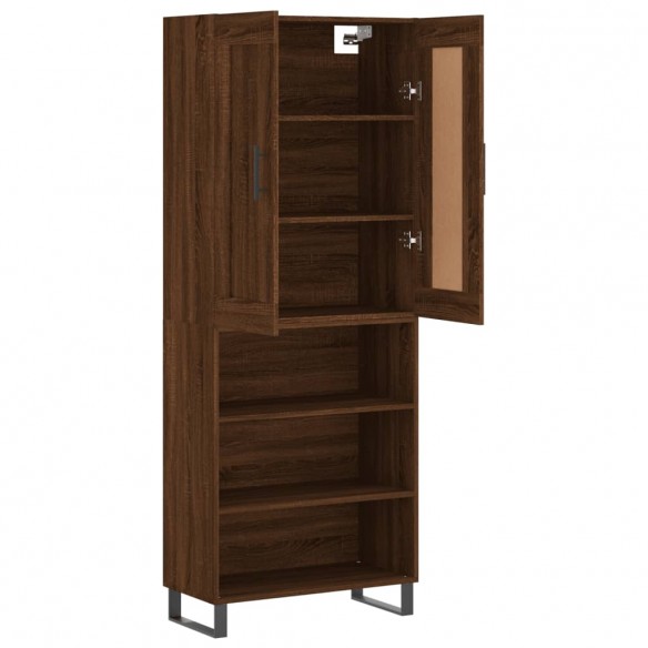 Buffet haut Chêne marron 69,5x34x180 cm Bois d'ingénierie